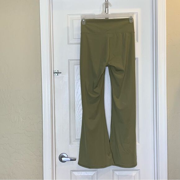 Double Zero Flare Leggings High Waist Olive Green Color Size Large - Picture 2 of 7